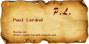 Paul Loránd névjegykártya